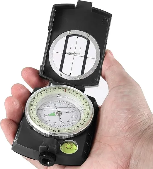Eyeskey Multifunctional Tactical Survival Military Compass with Lanyard & Pouch | Waterproof & Impact Resistant | Lensatic Sighting Compass for Hiking