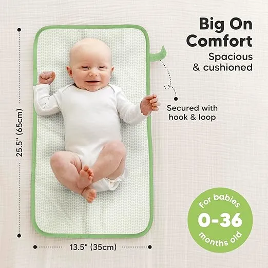 Portable Diaper Changing Pad - Waterproof Foldable Baby Changing Mat - Travel Diaper Change Mat - Lightweight Changing Pads for Baby - Baby Changer - Machine Washable (Acacia)