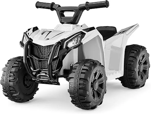Best Choice Products 6V Kids Ride On Toy, 4-Wheeler Quad ATV Play Car w/ 1.8MPH Max Speed, Treaded Tires, Rubber Handles, Push-Button Accelerator - White