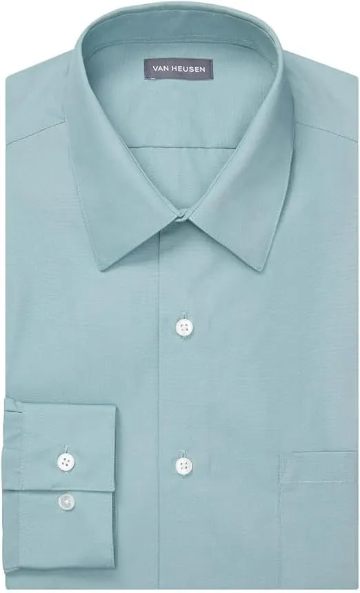 Van Heusen Men's Dress Shirt Fitted Poplin Solid