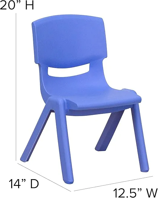 Flash Furniture Whitney 2 Pack Blue Plastic Stackable School Chair with 10.5'' Seat Height