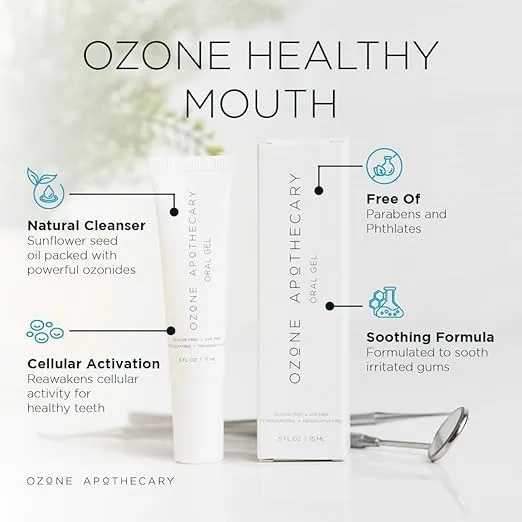 Oral Gel Ozone Oil Infused Gel Dental Care Antibiotic-Free Multipurpose for Promoting Healthy Mouth
