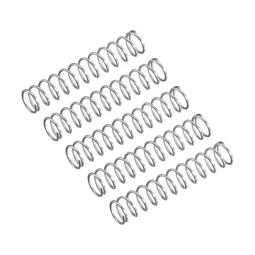 uxcell Compression Spring, 5Pcs 304 Stainless Steel, 3mm OD, 0.2mm Wire Size, 15mm Free Length, Silver Tone