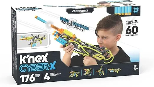 K'NEX Cyber-X C5 Neostrike - Blasts up to 60 ft - 176 Pieces, 4 Builds, Targets, 5 Darts - Great Gift Kids 8+
