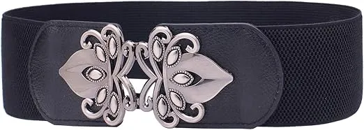Womens Vintage Wide Elastic Stretch Waist Belt Retro Cinch Belt