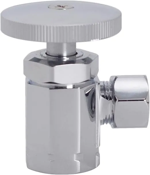 Westbrass Flat Head Toilet Kit with Round Handles, 1/2" IPS x 3/8" OD x 20", Polished Chrome, D103KFH-26