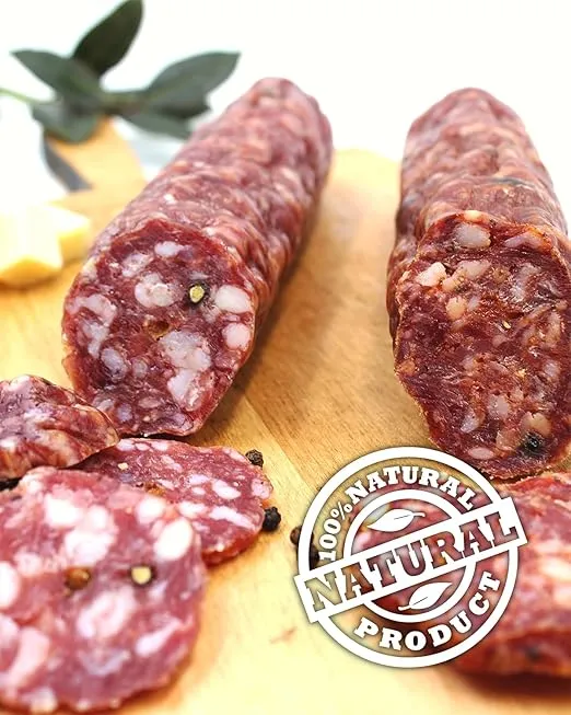 Fortuna's Sweet Sopressata Salami - Nitrate and Gluten Free, Dry Cured Naturally in the USA, 12-14 oz per Stick, Garlic Lean Pork with All Natural Ingredients. Perfect for Charcuterie Boards