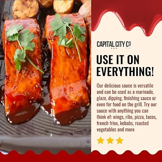 Capital City Mambo Sauce Sweet Hot & Mild Variety Pack, Washington DC Wing Sauces, Perfect Condiment for Wings Chicken Pork Beef Seafood Burgers Rice or Noodles, 12oz (2 Pack)