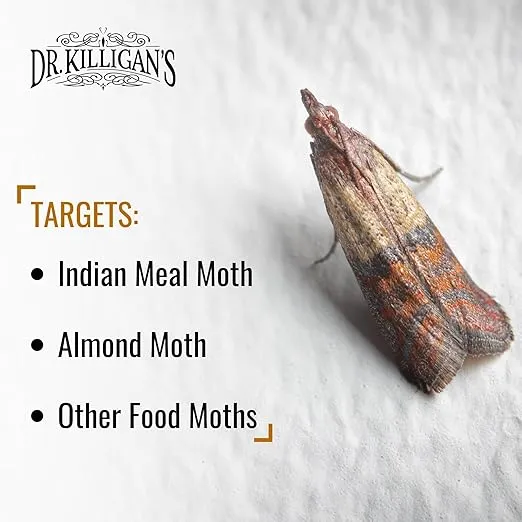 Dr. Killigan's Premium Double Potent Pantry Moth Traps with Pheromones Prime, Sticky Indian Meal Moth Traps for Kitchen, How to Get Rid of Moths in House, Organic Moth Pheromone Traps (20 Pack, Black)