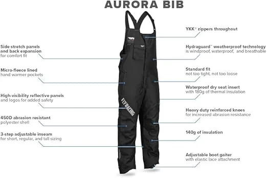 Fly Racing Aurora Snow Bib Insulated Winter Snow Pants for Snow Sports