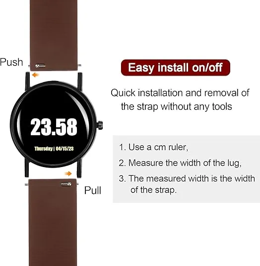 HARFINGTON Silicone Watch Band Quick Release Soft Rubber Replacement Watch Strap with Stainless Steel Buckle for Men Women