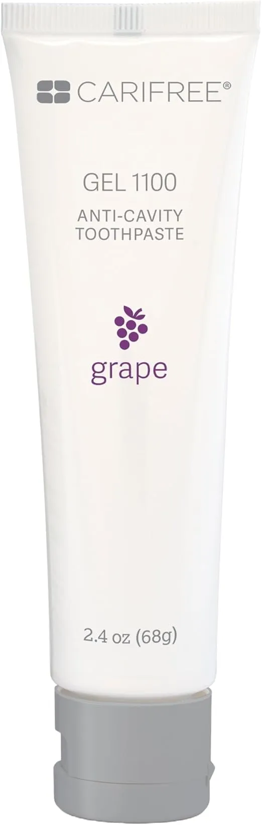 CariFree Gel 1100 (Grape) Anti-Cavity Fluoride Toothpaste with Nano Hydroxyapatite, Grape Flavored, Cavity Prevention & Enamel Protection, Dentist Recommended, Great for Kids & Adults