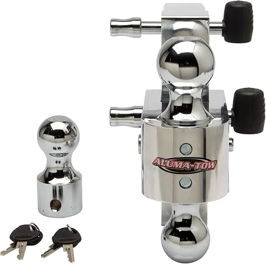 Uriah Products Aluma Tow Adjustable Lightweight Aluminum Alloy Trailer Hitch Interchangeable Ball Mount with 6 Inch Drop Distance