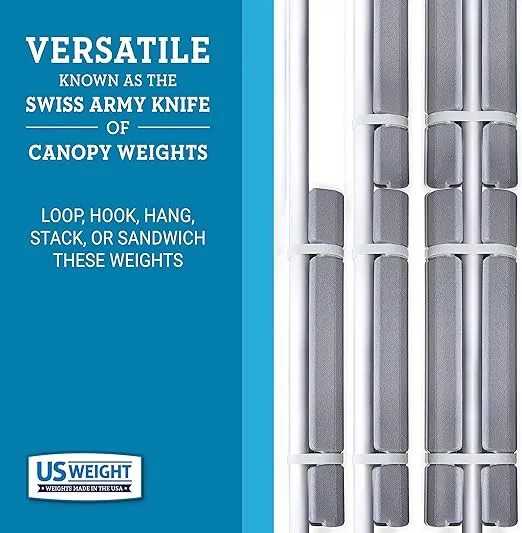 US Weight Four 15 lb.Ingot Canopy Weights - Secure Tents, Canopies, and Umbrellas at Outdoor Events – 60 lb. Total