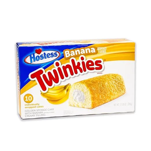 Banana Twinkies - Bulk Value Pack - Snack Bundle - 10 Cases - 100 Total Twinkies