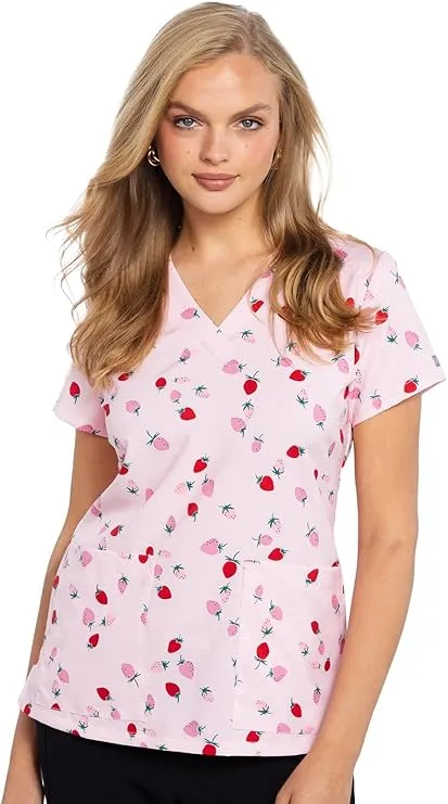 Med Couture Prints Women Scrubs Top V-Neck Print MC8564