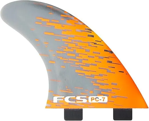 FCS PC-7 Performance Core Surfboard Tri Fin Set - Large - Orange Smoke