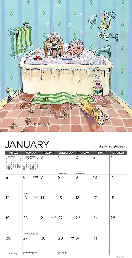 Willow Creek Press Paws & Claws by Gary Patterson Monthly Mini 2025 Wall Calendar (7" x 7")