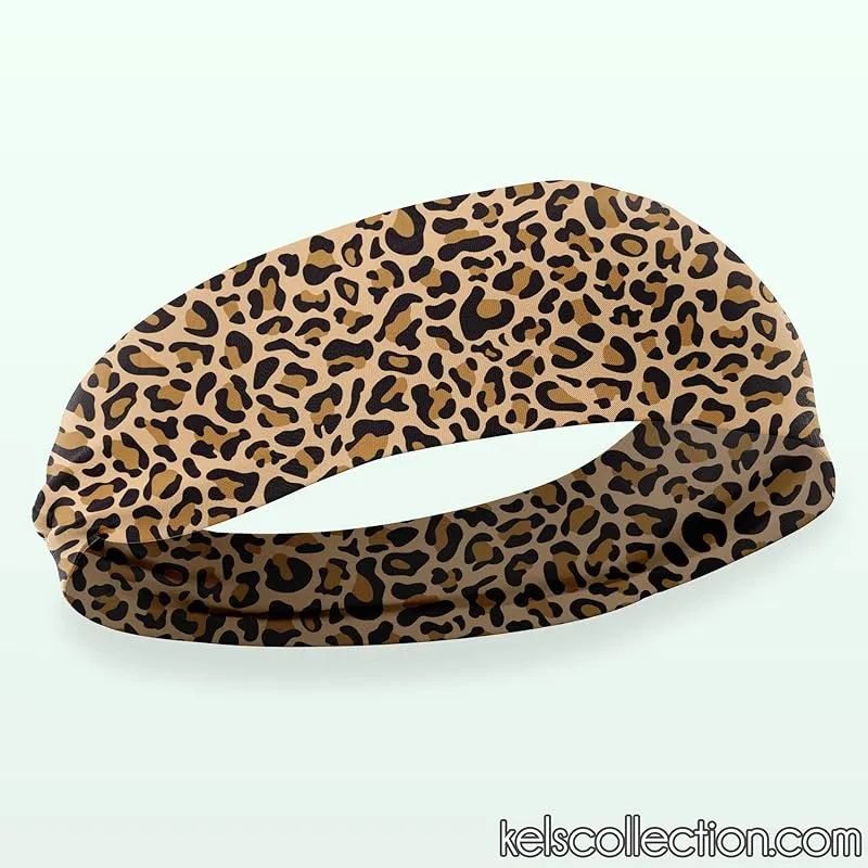 Leopard Print Stretchy Headband - Purple Leopard - Coral Leopard - Trendy Headband, Great for Casual and Active wear