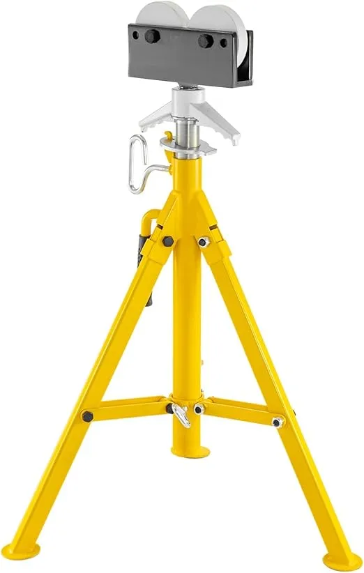 Adjustable Height Roller Pipe Stand with 2500Lb Capacity - Portable and Folding Pipe Stand for 0.5-12 inch Pipes - Ideal for Jacks and Trailers