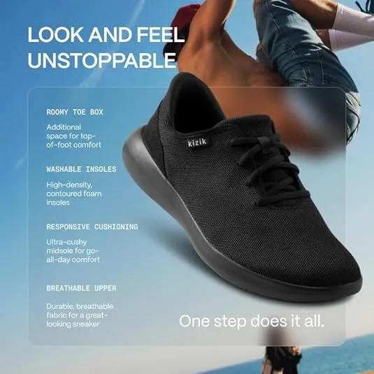Kizik Shoes: Madrid Comfortable Breathable Eco-Knit Slip On Sneakers, Convenient Hands Free Shoes | Walking Shoes for Men, Women and Elderly | Stylish, Orthopedic Shoes for Athleisure and Travel