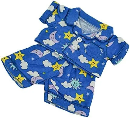 Fun Flannel Pajamas Outfit Teddy Bear Clothes Fit 8 inch to 10 inch Build-a-bear and Make Your Own Stuffed Animals