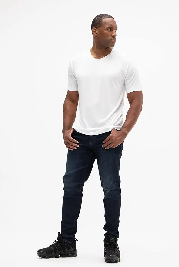 DEVOPS 2 or 5 Pack Men's UPF 50+ Sun Protection Moisture Wicking Dry-Fit Short Sleeve Workout V-Neck Shirts