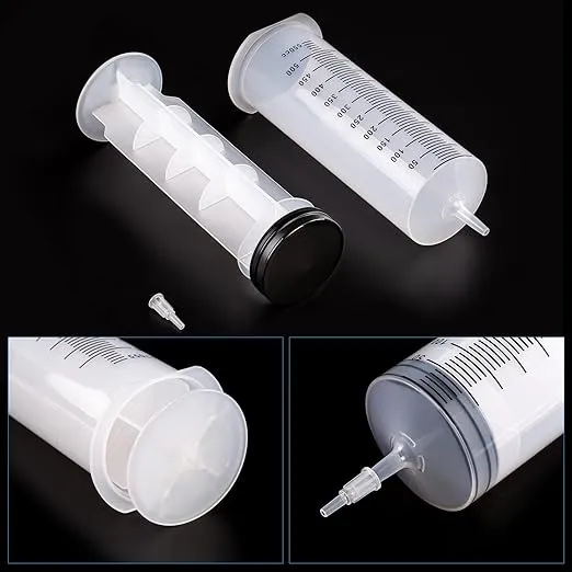 SHAOTONG 500ml Syringe with 2Pcs 40 Inch Tube and Tip Adapter, for Feeding Pets, Liquid Refilling, Drawing Oil Fluid