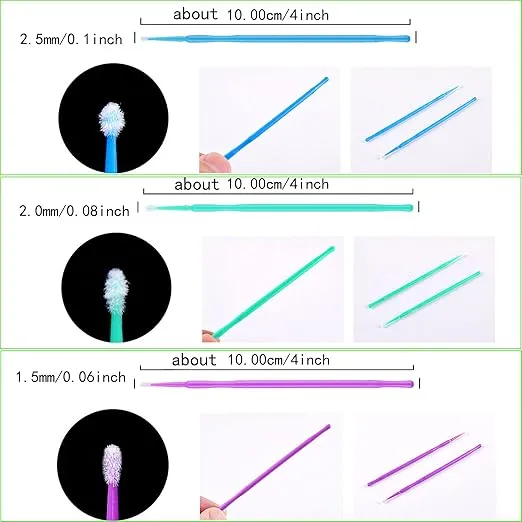 300 Pcs Repair Paint Brushes,Touch Up Paint Brushes, for Automotive Paint chip Repair, Clearance Cleaning, Available in 2.5 mm,2.0mm and 1.5 mm(L:2.5mm,Blue/M:2.0mm,Green/S:1.5mm, Purple)