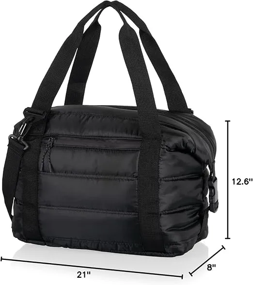 ONIVA All-Day Quilted Washable Insulated Cooler Bag, Soft Cooler Bag, Picnic Cooler, (Obsidian Black)
