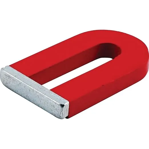 Red Cast Alnico 5 U-Shaped Magnet With Keeper, 1-3/16" Wide, 2" Tall, 1/4" Thick (Pack of 1)