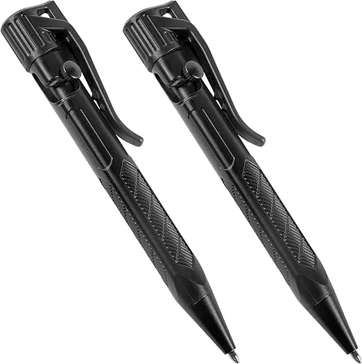 Rite in the Rain Weatherproof Black Mini Bolt-Action Pen - Black Ink, 2 Pack (No. 20K-2)