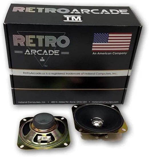 RetroArcade.us 4'' Round Replacement Jamma Speaker: 5W RMS - 8 ohm Two Pack