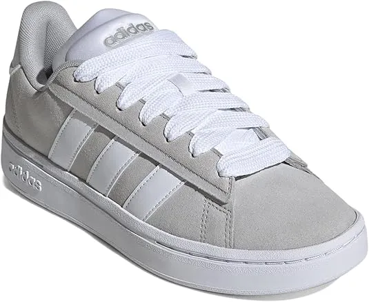 adidas Women's Grand Court Alpha 00s Sneaker, Grey/White/Silver Metallic, 8.5