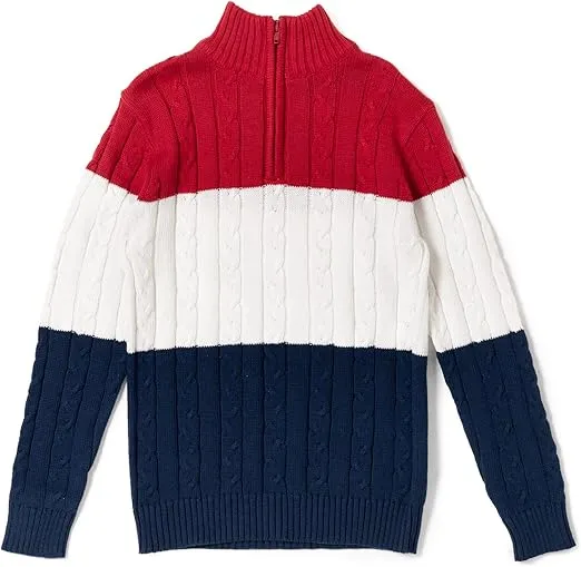 Half Zip Long Sleeve Sweater Toddler to Big Kid