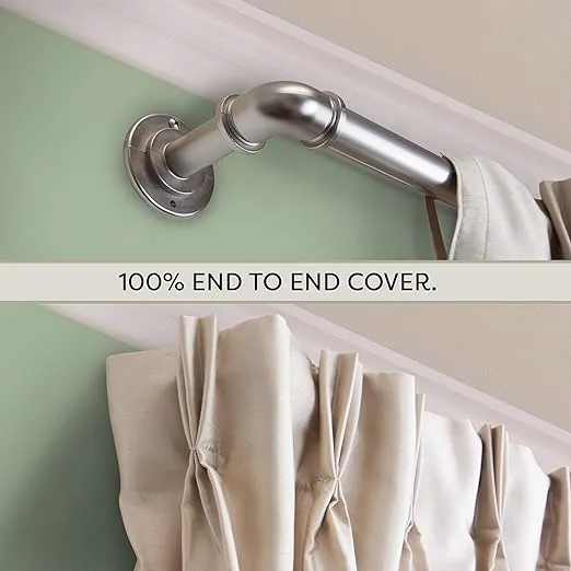 Rod Desyne - BOT100-485 1 inch Blackout Curtain Rod, 48-84", Satin Nickel