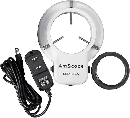 AmScope LED-56S 56 LED Microscope Ring Light with Dimmer White