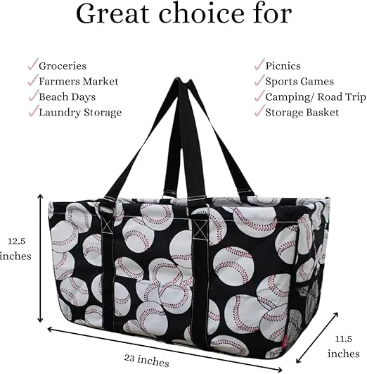 NGIL Utility Tote Bag (Baseball-black)