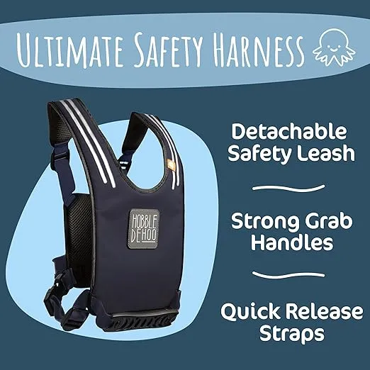 Hobbledehoo Active XL Child Harness, Safety Harness For Kids & Teenagers Aged 7+, Child Harness Supporting Special Needs, Including Autism Safety Awareness (Blue Harness with Leash)