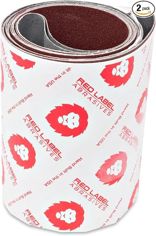 Red Label Abrasives 6 X 80 Inch 80 Grit Aluminum Oxide Premium Quality Multipurpose Sanding Belts, 2 Pack