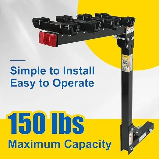MaxxHaul 70210 Hitch Mount Bike Rack 4-Bike Rack, Black For Cars Trucks SUV's Minivans, Large