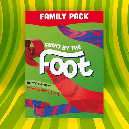 Fruit By The Foot Fruit Flavored Snacks, Berry Tie-Dye & Strawberry Tie-Dye, Family Pack, 18 Rolls, 13.5 oz