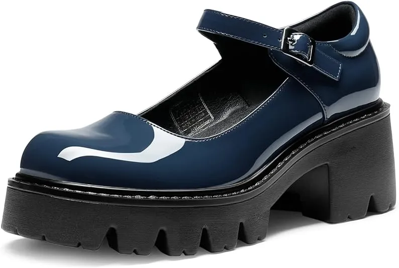 DREAM PAIRS Women's Mary Janes Shoes Platform Dress Low Heel Chunky Pumps Round Toe Ankle Strap Pumps Shoes Oxfords