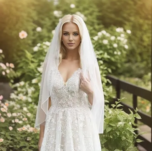 SAMKY 1T 1 Tier Pencil Edge Bridal Wedding Veil All Lengths 30/45/60/72/90/108