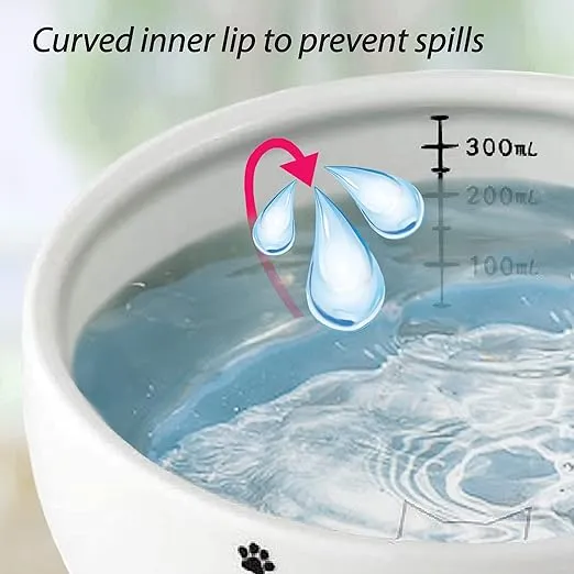 Necoichi Raised Cat Water Bowl, Elevated, with Measurement Lines, Dishwasher and Microwave Safe, No.1 Seller in Japan! (Cat, Regular)