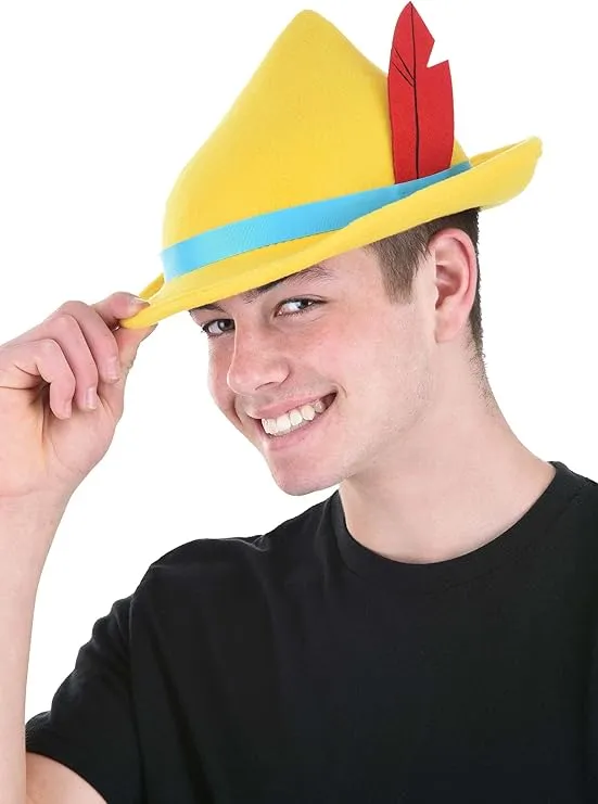 Disney Pinocchio Costume Hat Accessory - Molded Felt Hat with Feather, Officially Licensed