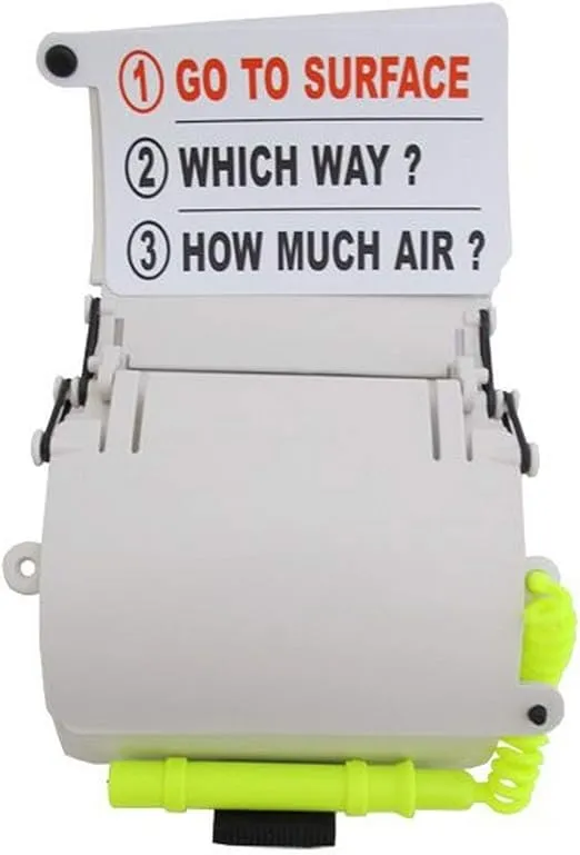 Scuba Choice Diving Wrist Slate - 3-Panel Waterproof Writing Slate with Velcro Arm Strap, Replaceable Pencil & Safety Leash, 2 Lead Pencils & 3 O-Rings for Underwater Notes