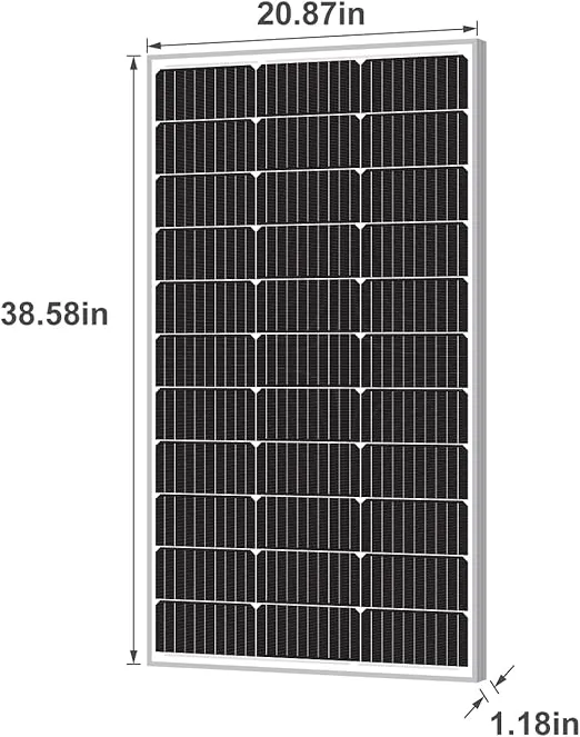 Newpowa 100 Watts Monocrystalline 100W 12V Solar Panel High Efficiency Mono Module RV Marine Boat Off Grid
