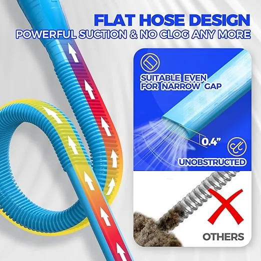 Holikme Dryer Vent Cleaner Kit Vacuum Hose Attachment Brush, Lint Remover, Dryer Vent Vacuum Hose, Blue