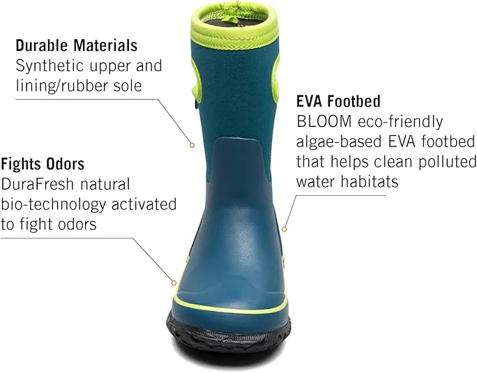 BOGS Grasp Kids Waterproof Insulated All Weather Rain Boots Mud Boots I For Snow, Rain, Winter, Mud and Cold Weather for Toddlers, Girls, Boys, Unisex